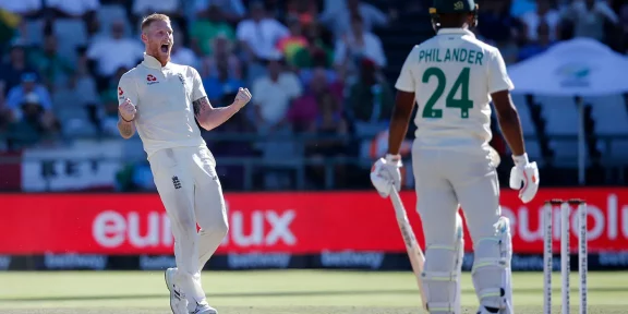 Ben Stokes contributes to England's survival in the first Test against South Africa, which is currently tied.