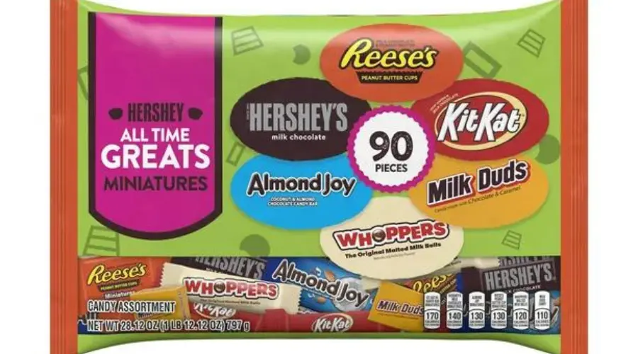 This delectable candy assortment of Hershey All Time Greats Miniatures includes REESE’S milk chocolate peanut butter cups
