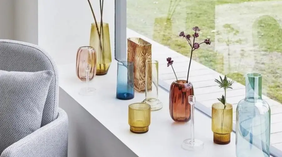 Vases are made of ceramic, crystal and glass