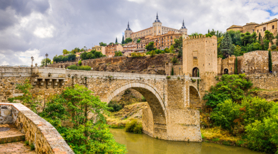 Toledo, located on a mountain in central Spain