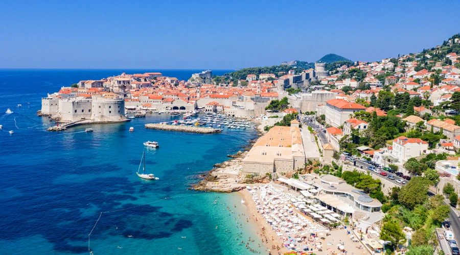 Banje Beach in Dubrovnik, Croatia