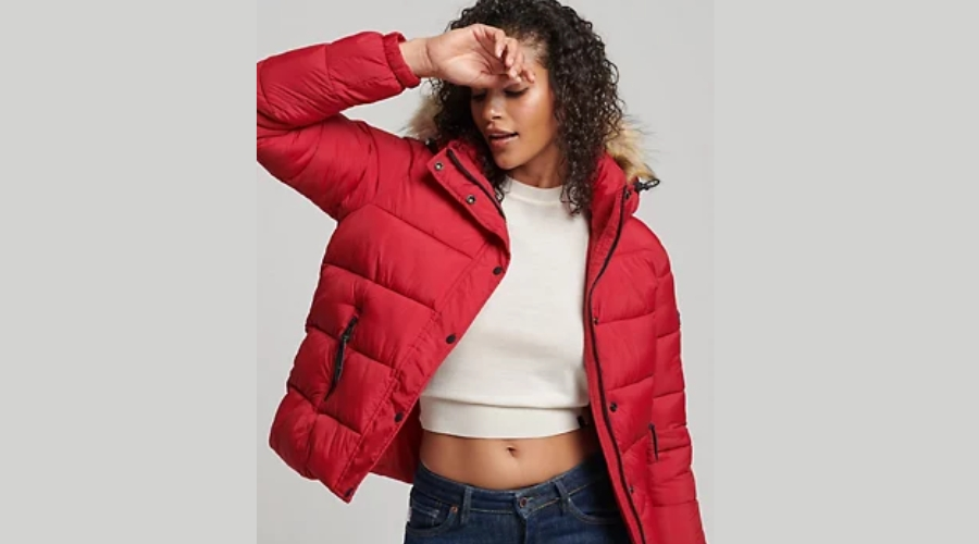 Hooded cropped puffer jacket