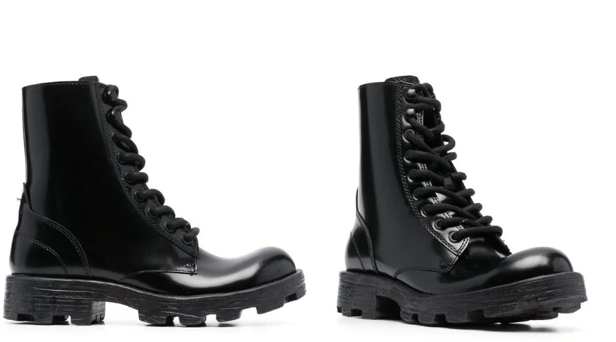 Diesel high-shine lace-up boots