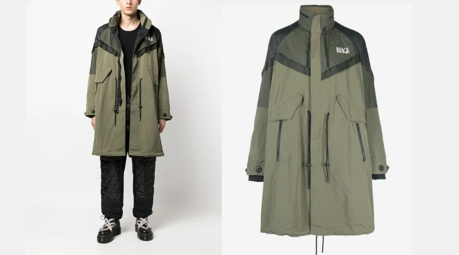 Nike x Sacai hooded trench coat