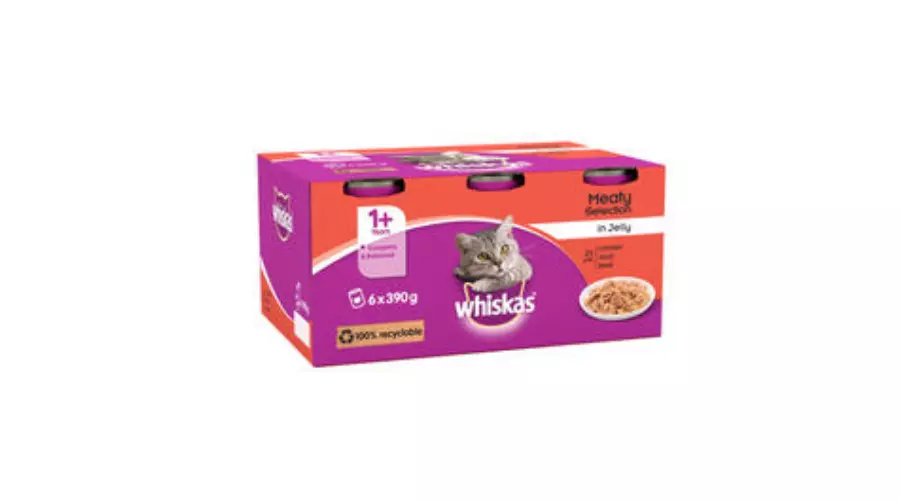 Whiskas Adult Wet Cat Food Tins Meaty in Jelly