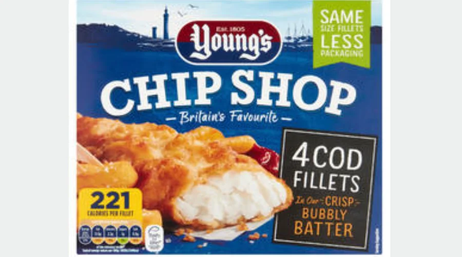 Young's Chip Shop 4 Cod Fillets 400g