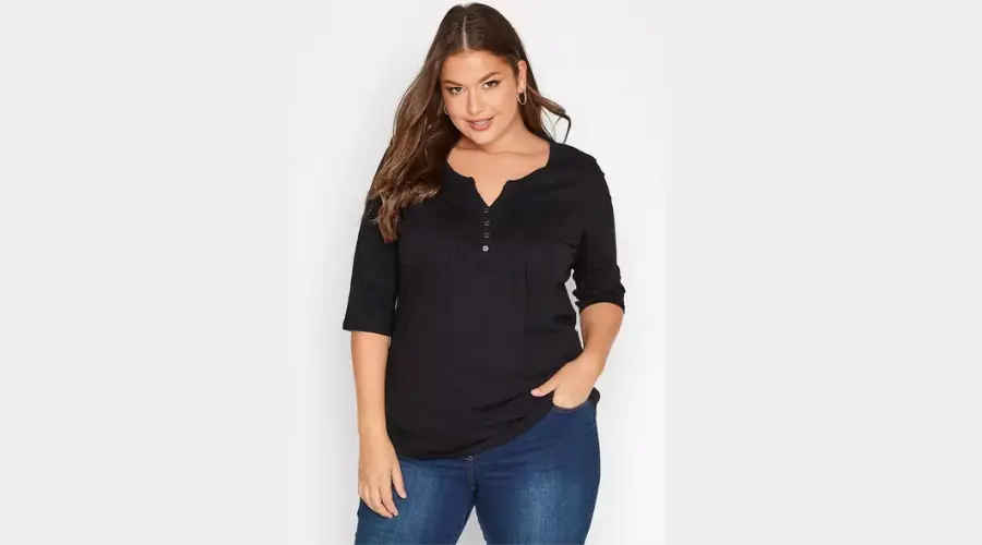 Pintuck Henley Cotton Top