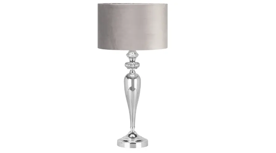 Pewter Smoked Table Lamp and Shade