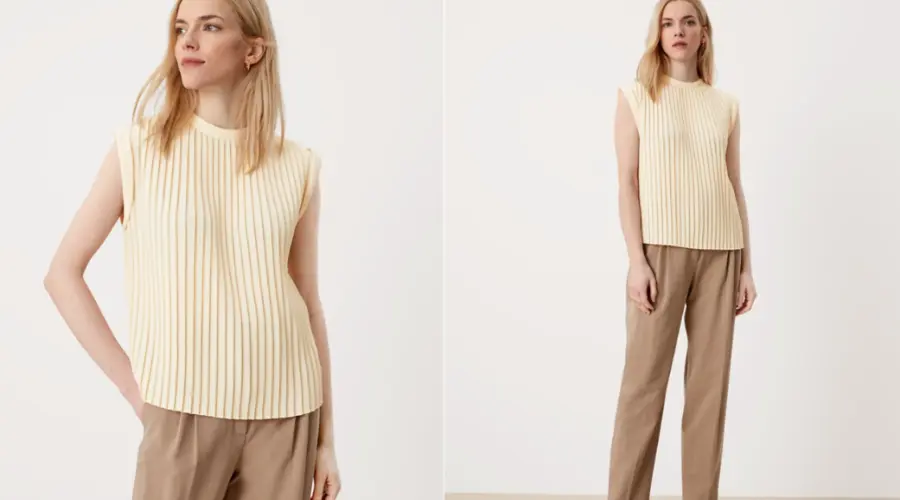 Pleated blouse top with a stand-up collar
