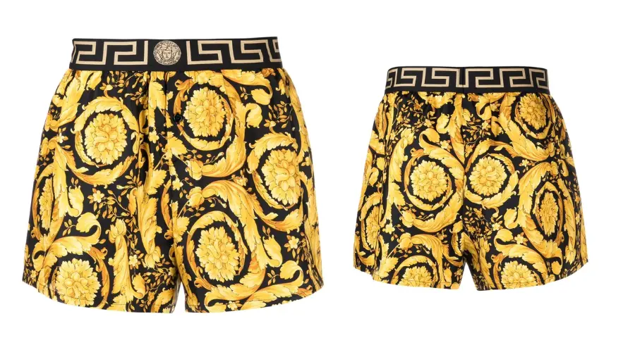 Versace Baroque-Pattern Elasticated-Waistband Boxers