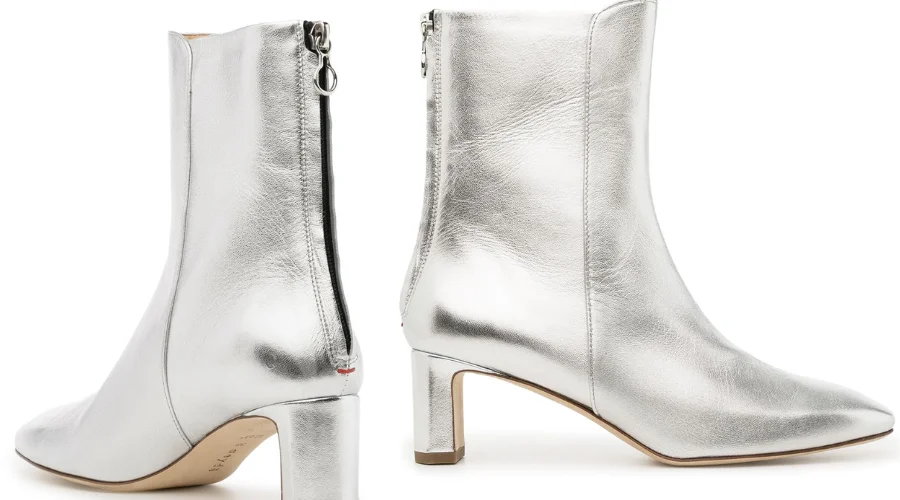 Aeyde Donna metallic leather boots