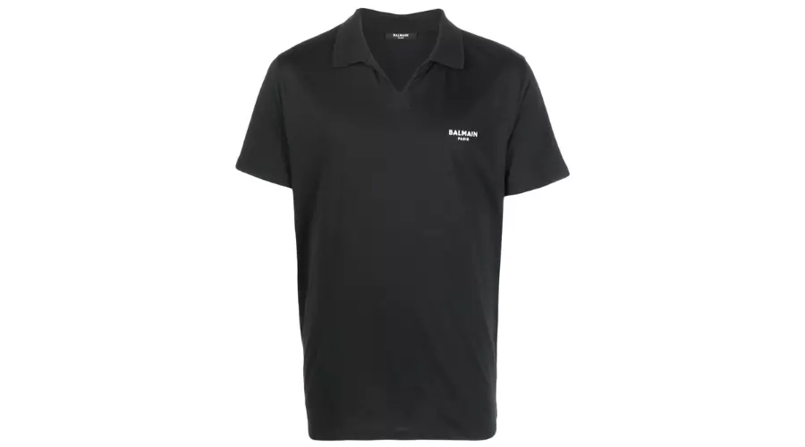 Balmain-Wingtip-Collar Cotton T-Shirt