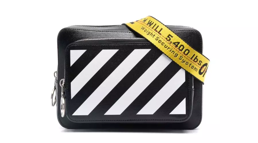 Black Binder Diagonal Stripe Belt Bag by Off-White