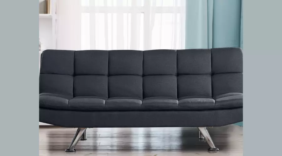 Grey 3-Seater Cube Design Sofa Bed