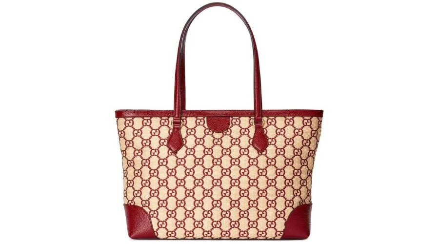 Gucci Ophidia GG straw tote bag
