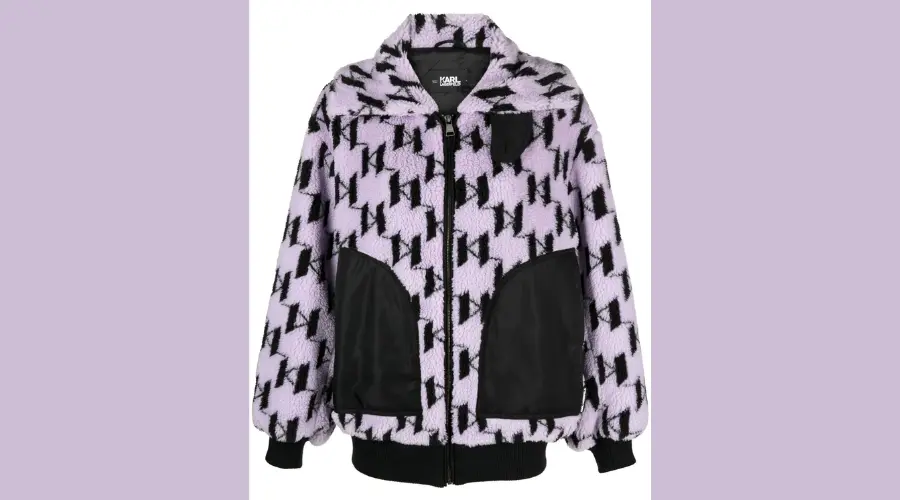 Karl Lagerfeld monogram faux-shearling jacket