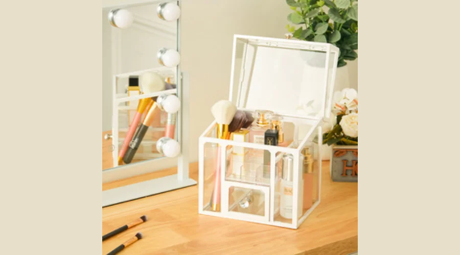Lipstick Skincare Cosmetic Storage Organizer Clear Glass Box