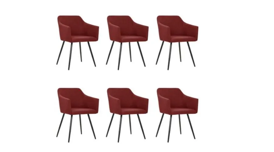 Dining Chairs 6 pcs Red