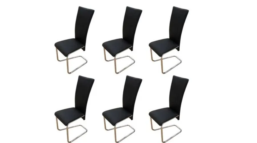 Dining Chairs 6 pcs Black