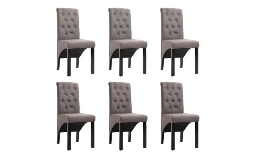 Dining Chairs 6 pcs Taupe Fabric