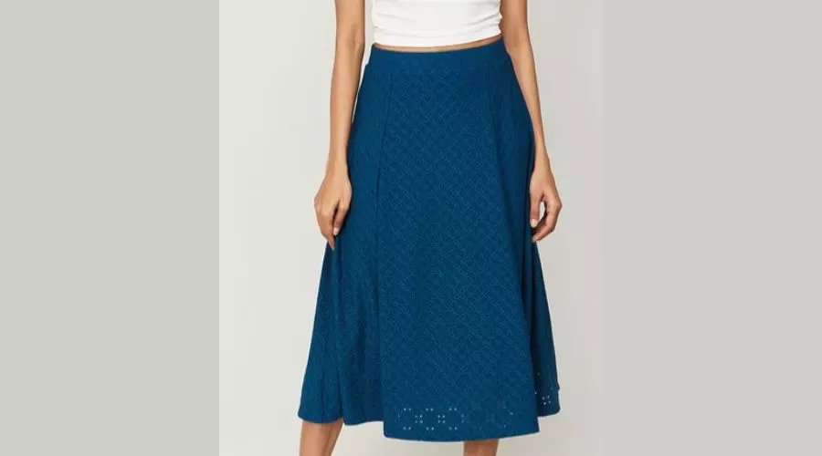 Schiffli Embroidered A-Line Skirt