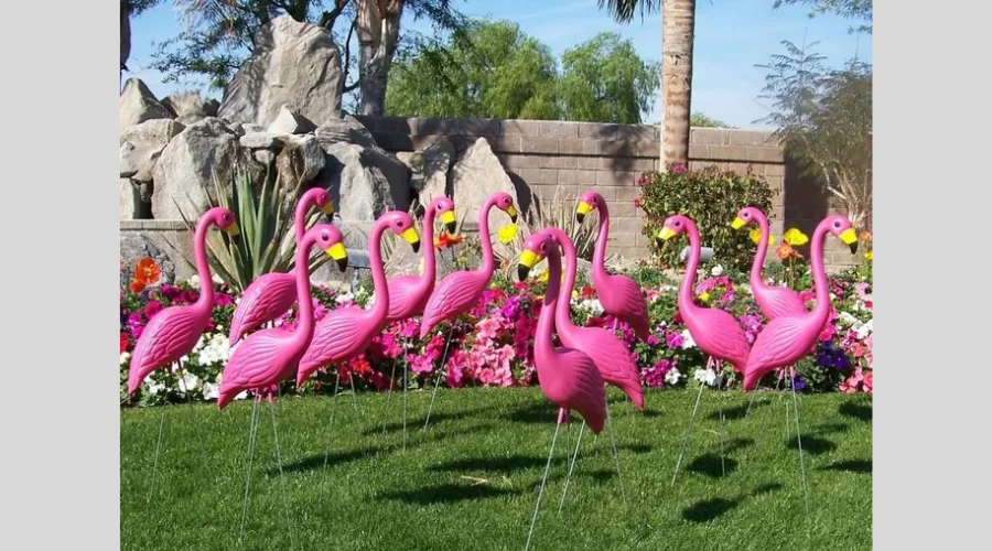 Set of 2 garden flamingo garden decoration