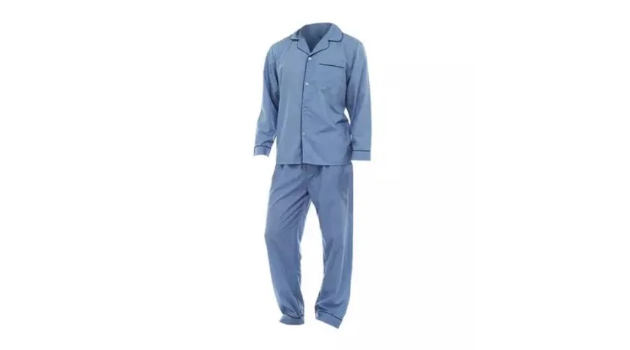 Plain Long Sleeve Shirt & Trouser Bottoms Nightwear Pyjama Set