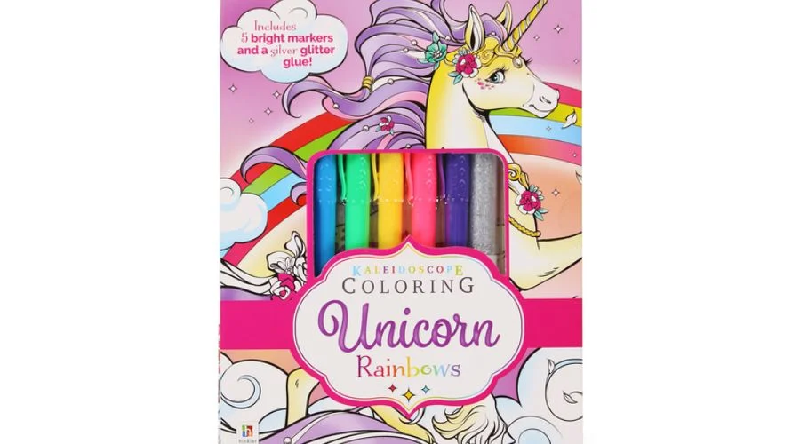 kaleidoscope unicorn rainbows coloring book set