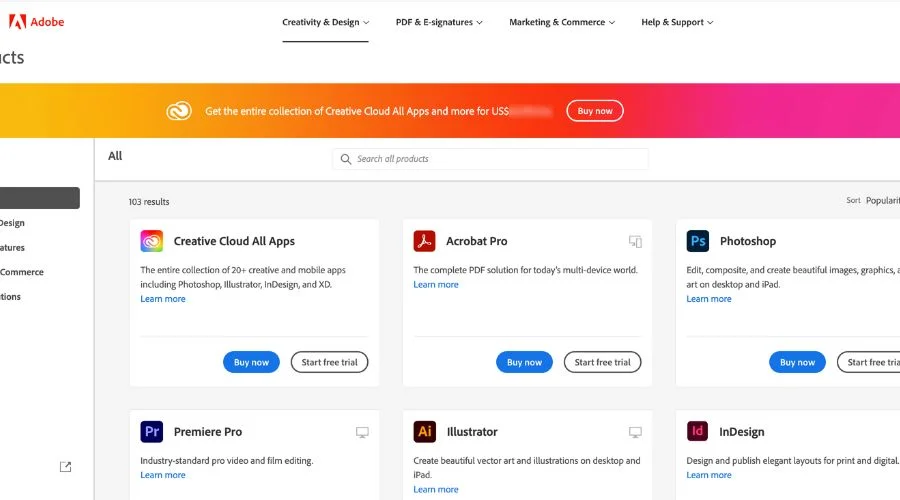 Additional Adobe CC Products and Services