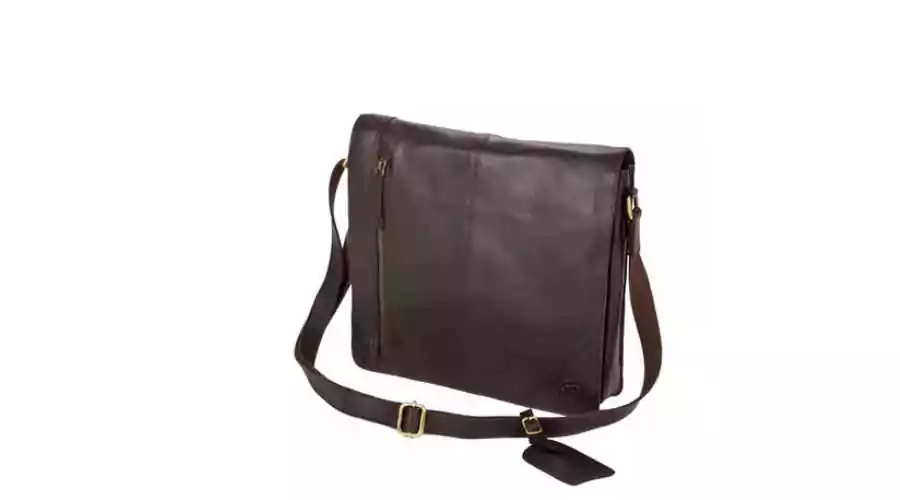 Eastern counties leather wide messenger bag