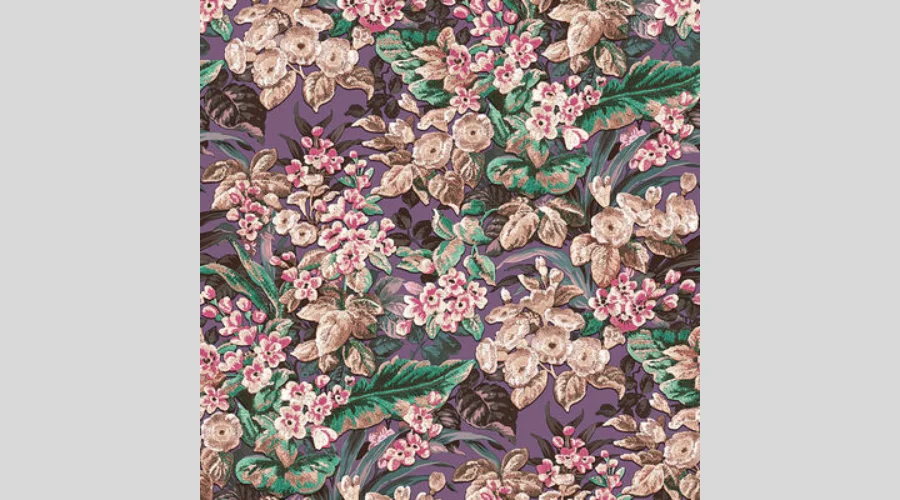 Dutch Wallcoverings Wallpaper Floral Purple