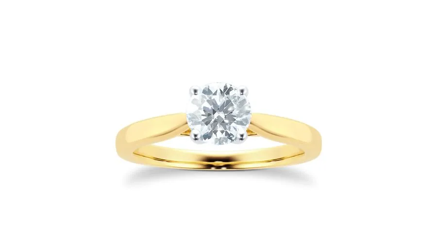 Goldsmiths 88 Facet Brilliant 18ct Yellow Gold Ring