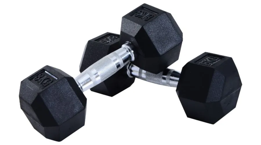 Hex Dumbbell Rubber Weights Sets Hexagonal Gym