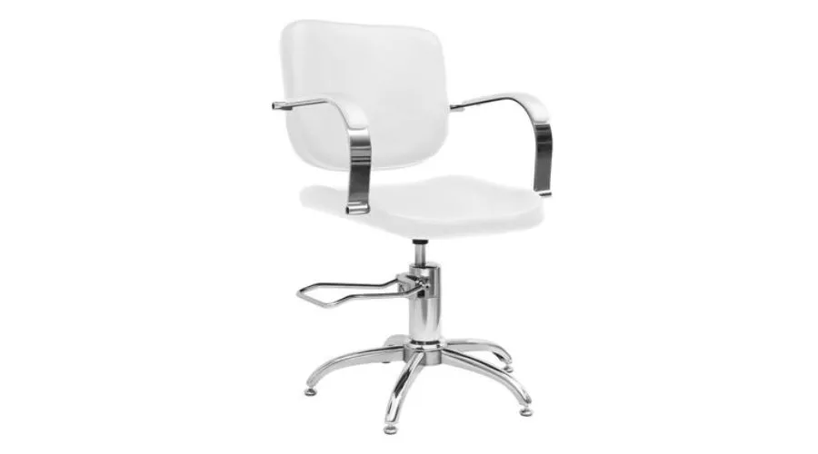 Salon Chair in Faux Leather White