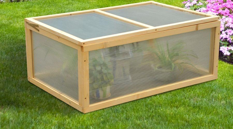 Wooden Cold Frame Cold Frame Greenhouse Garden & Planter Box 