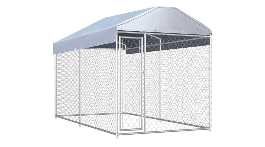 Vida XL Outdoor Dog Kennel 150.4"x75.6"x72.8"