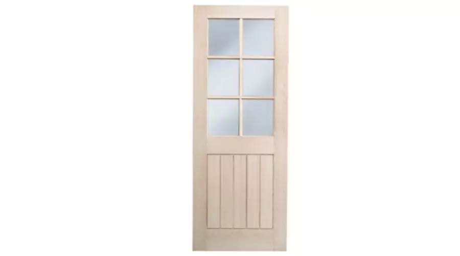 Hardwood Oak Suffolk 6 Light Glazed Internal Door