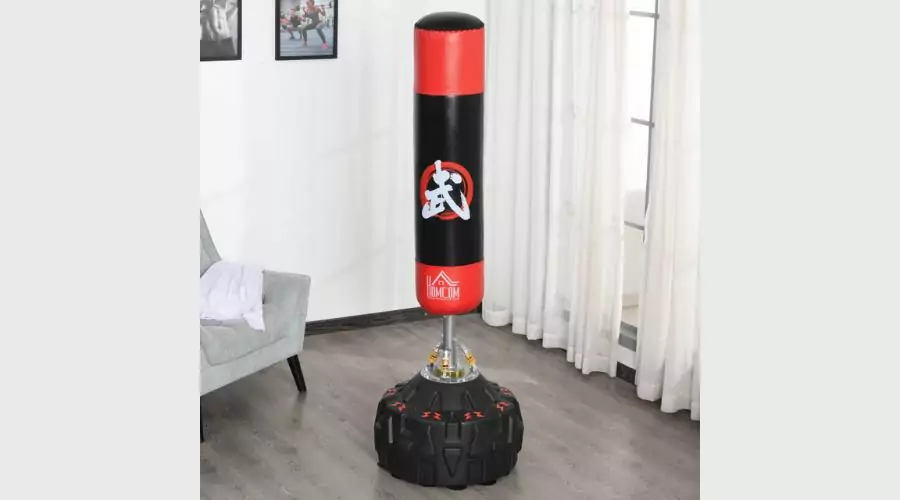 Homcom 70'' Adult Freestanding Boxing Punch Bag Stand w/ Fillable Base Absorption Springs Suction Cups Professional Work Out Home Gym