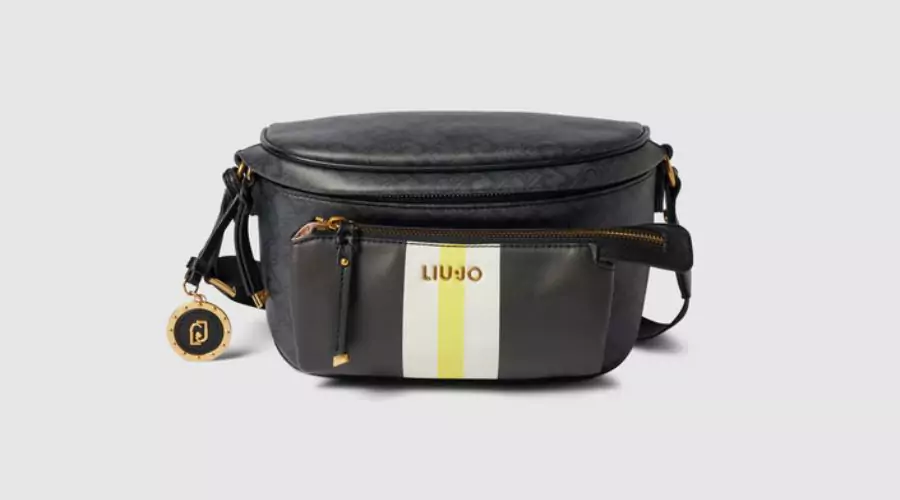 Liu Jo White Fanny pack with all-over logo in black 