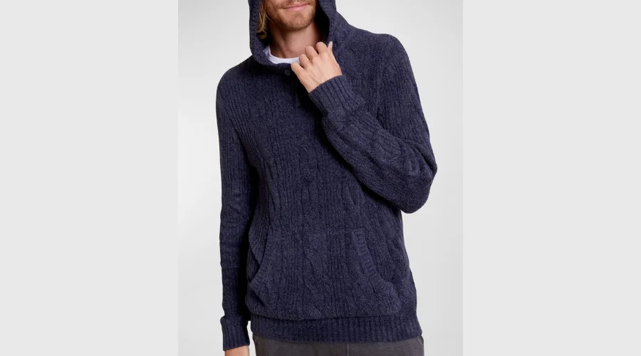 BAREFOOT DREAMS Men's Hooded Henley Sweater