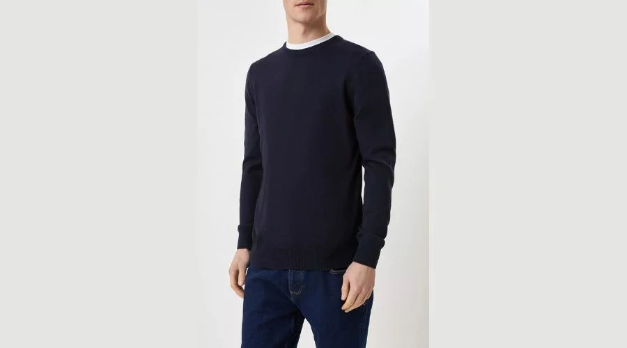 Cotton Rich Knitted Crew Neck Jumper