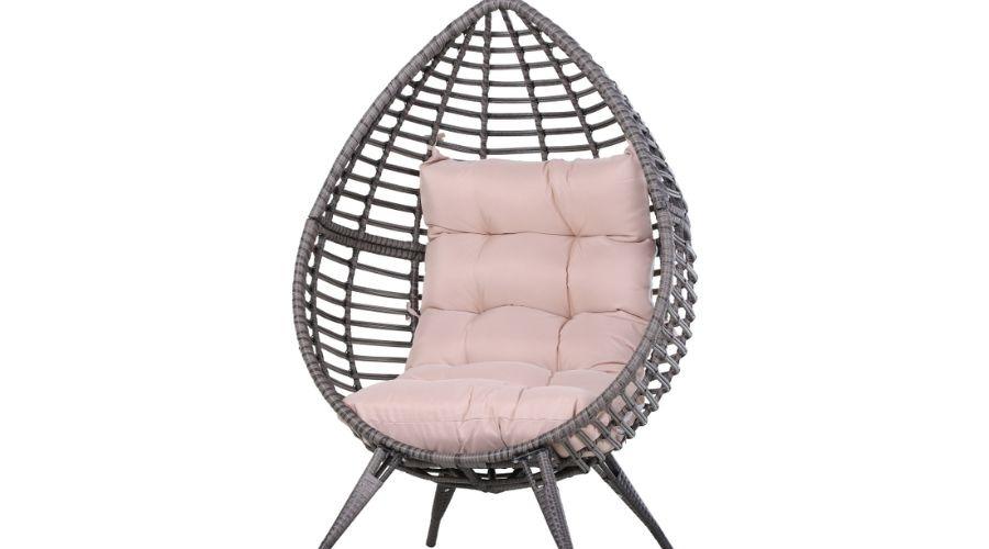 Outsunny Teardrop Rattan Lounge Chair Garden Chair