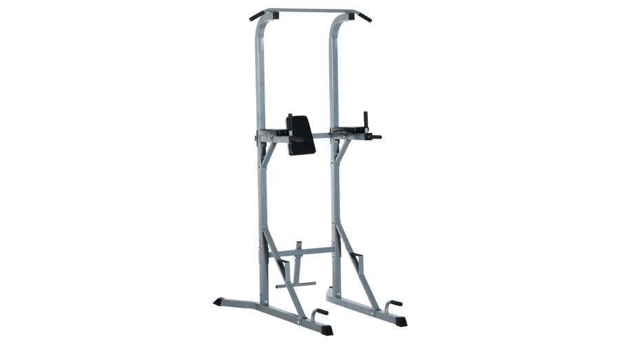 Power Tower Pull Push Dip Station Rack-Silver