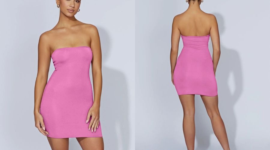 STELLA Strapless Mini Dress - Bubblegum Pink