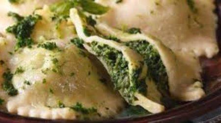 Spinach and ricotta ravioli