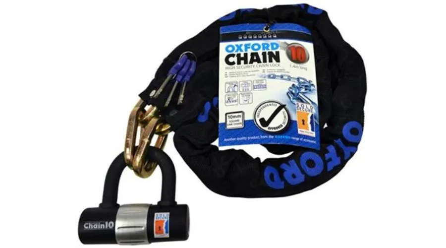 The Oxford Chain10 Sold Secure Pedal Cycle Gold Chain Lock With Padlock