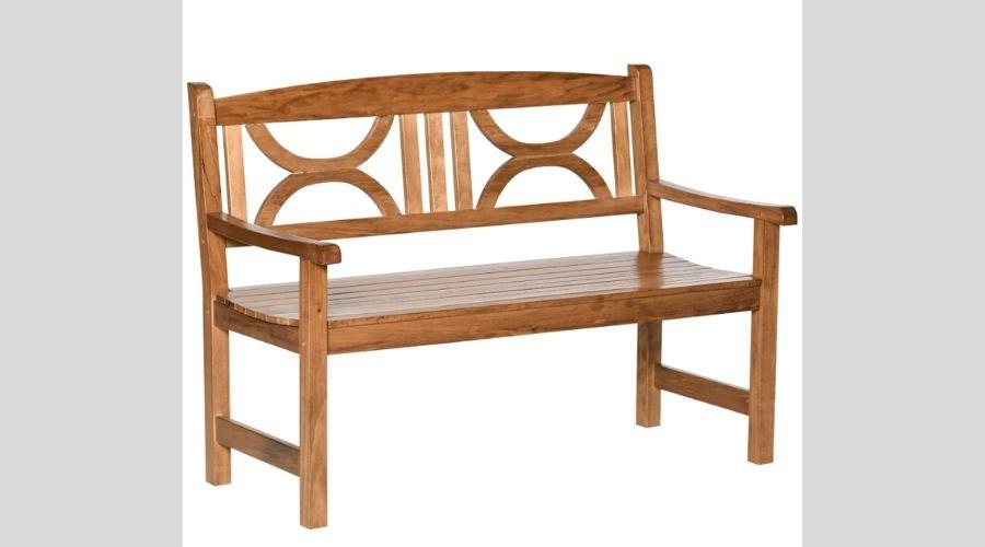Outsunny Garden Bench For 2 People Solid Wood Natural Color 