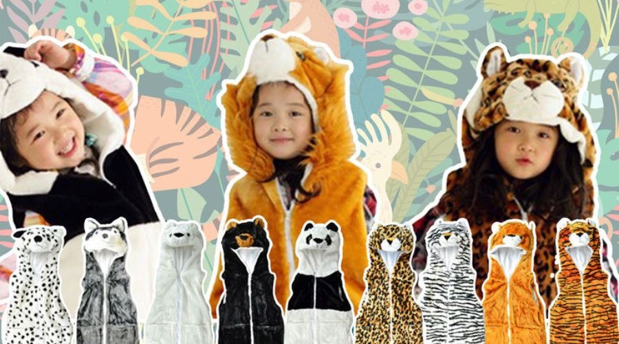 Kids’ Animal Fleece Lined Hooded Gilet - 9 Designs & 3 Sizes!
