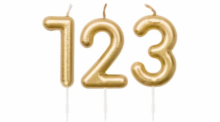 YEY Let's Party number candle gold