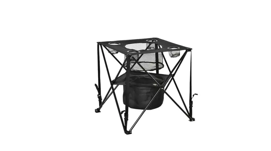 Folding & Portable Camping Table w/ Cooler & Cup Holders